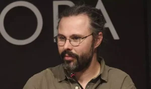 El periodista Gonzalo Delgado durante el acto celebrado en Zamora - VÍCTOR GARRIDO